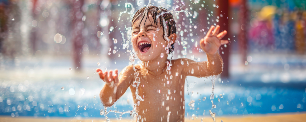 child at splash pad