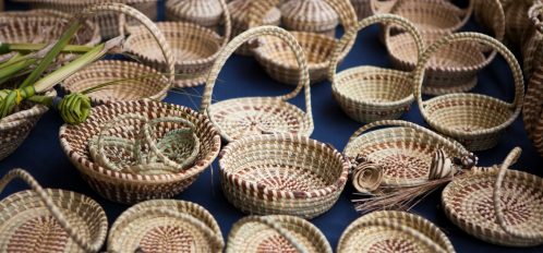 sweet grass baskets at the charleston night market