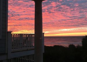 View of the IOP sunset from a porch