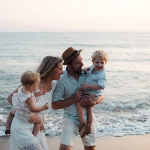 Family on the beach.