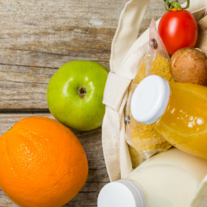 bag of grocery items