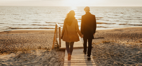 couple walking on beach