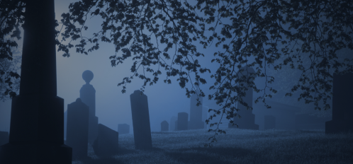 spooky graveyard