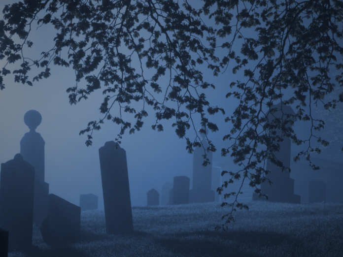 spooky graveyard