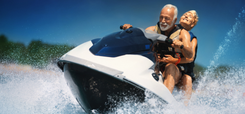 older couple on jet ski
