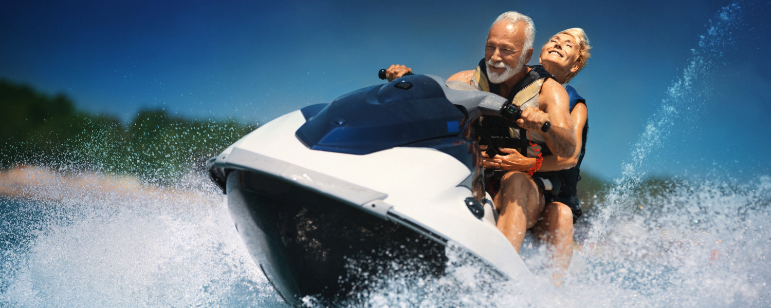 older couple on jet ski