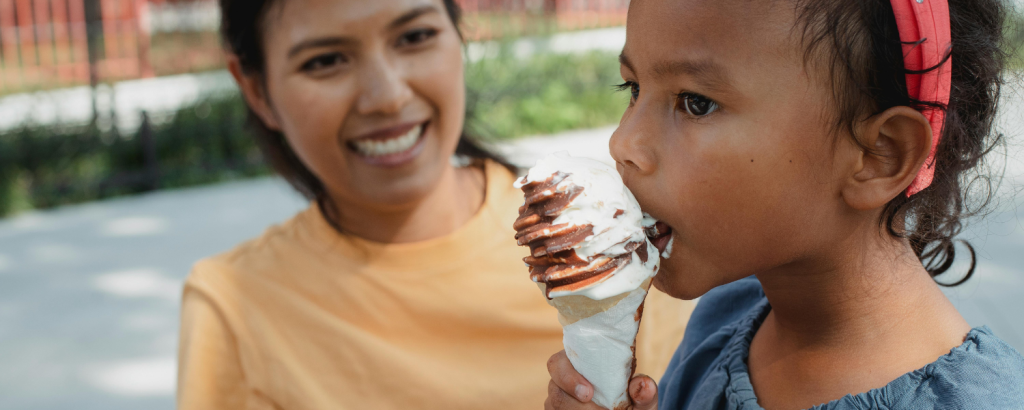 child eating ice cream