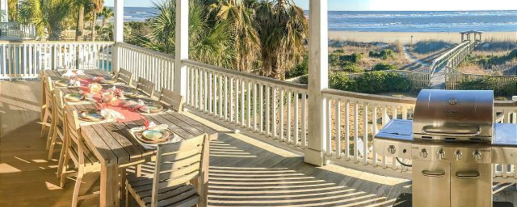 oceanfront vacation rental porch