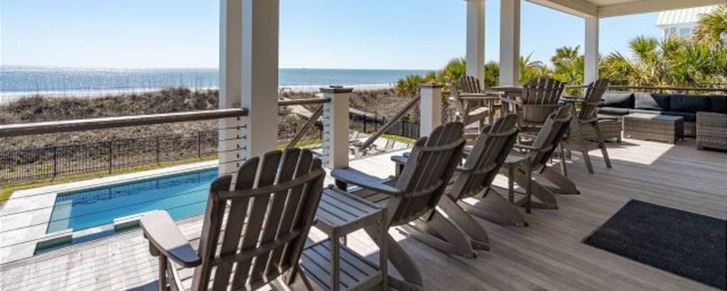 isle of palms vacation rental deck overlooking ocean and pool