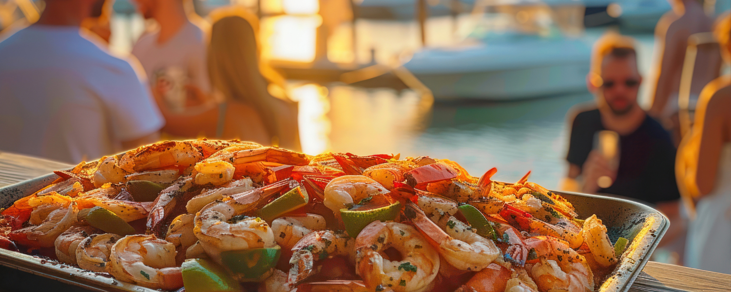 shrimp served at waterfront dining