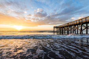 Isle of Palms Pier at sunrise in Charleston, South Carolina